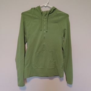 Gap Body Green Half Zip Cotton Hoodie Stretch (Size S)